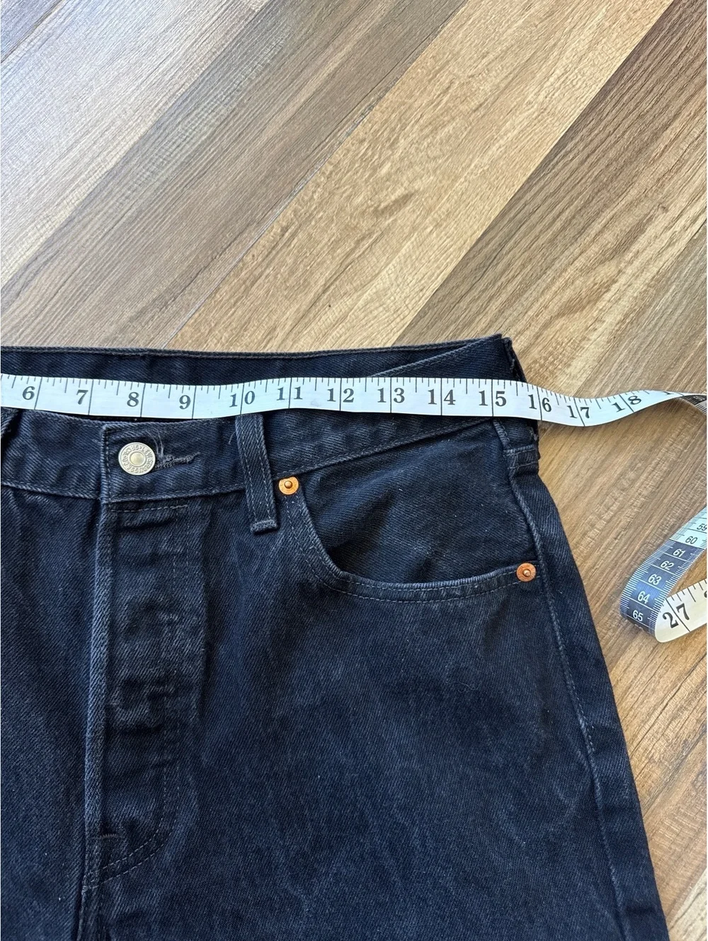 Levi's 501 Button Fly Jeans Men's 32x30.5 Black Straight Leg Denim USA Classic